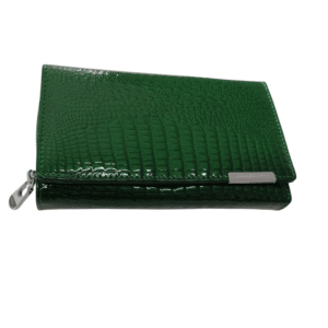 Portfel damski - Jennifer Jones LAKIEROWANY ZIELONY SKÓRA NATURALNA