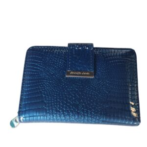 Portfel damski skórzany niebieski Jennifer Jones skóra lakierowana