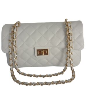 Torebka damska Biała skórzana pikowana