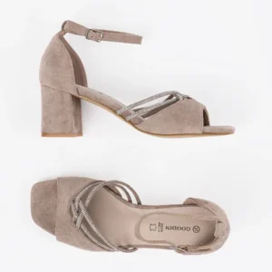 sandały zamszowe GD-FL1186 z cyrkoniami