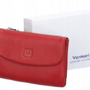 Vermari portfel skóra naturalna licowa czerwony VRM3907-1806 - kobieta