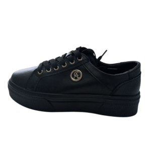 Buty Sportowe Damskie Czarne Skórzane JS 700-1