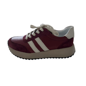 Buty Damskie Sneakersy For But Bordowe