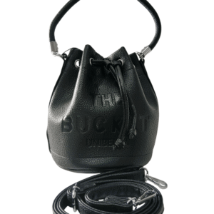 Torebka Damska worek napis czarna skóra ekologiczna