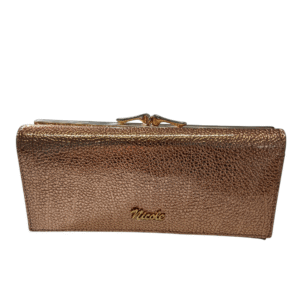 Portfel damski NICOLE złoty skórzany