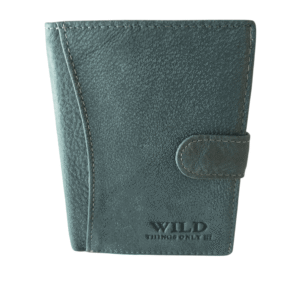 Portfel Męski Skórzany Morska zieleń WILD Skórzany Pionowy Z Zapięciem