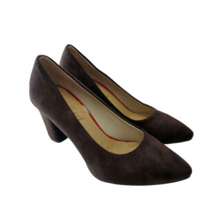 Czółenka szpilki damskie zamszowe Brązowe