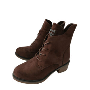 Buty damskie brązowe sznurowane jesień zima