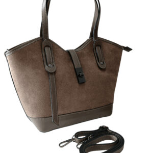 Torebka damska skórzana zamszowa jasny Brąz