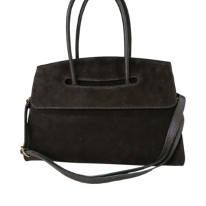 Torebka damska skórzana zamszowa BRĄZOWA