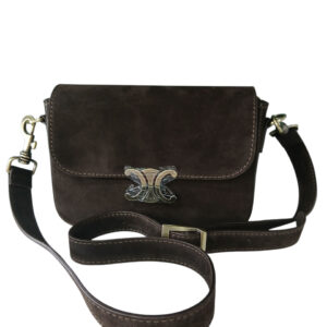 Torebka damska listonoszka zamszowa Brązowa Vera Pelle