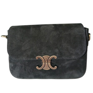 Torebka damska listonoszka zamszowa czarna Vera Pelle