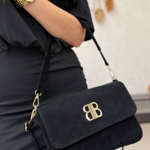 Torebka damska Laura Biaggi welurowa czarna