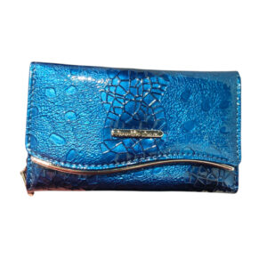 Portfel Damski Skóra Naturalna Niebieski Jennifer Jones Lakierowany
