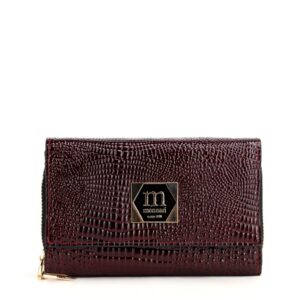 Portfel damski Monnari złoto CIEMNY CZERWONY skórzany PUR0130-M05