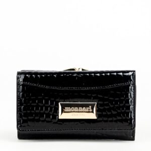 Portfel damski MONNARI Czarny lakierowany klasyczny PUR0200-M20 croco