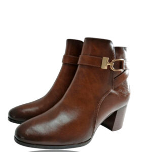 Botki damskie ocieplane jesień/zima na obcasie Camel