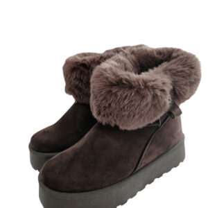 Botki damskie ocieplane zimowe COFFEE na koturnie