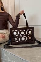 Duża torba Damska Laura Biaggi Brązowa