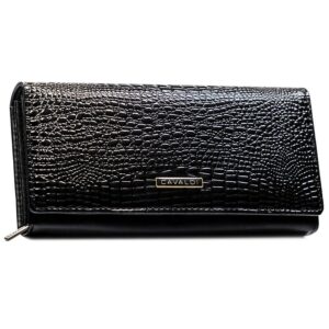 PORTFEL DAMSKI CZARNY SKÓRZANY CAVALDI PN20/8146 RS