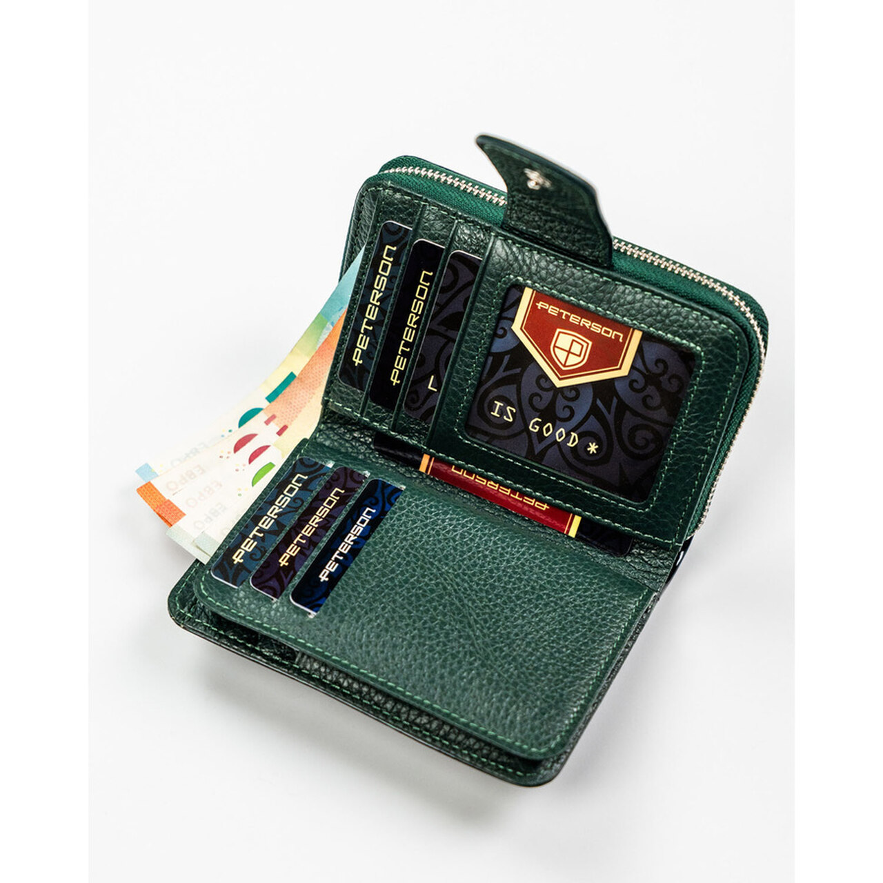 Fioletowy portfel damski ze skóry naturalnej PTN PS115-FDS PURPLE Peterson - obrazek 9