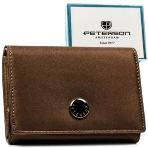 Portfel damski skóra naturalna+PU PTN PS445-HNL Brązowy