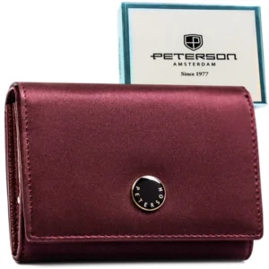 Portfel damski skóra naturalna+PU PTN PS445-HNL Fioletowy