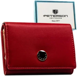Portfel damski skóra naturalna+PU PTN PS445-HNL Czerwony