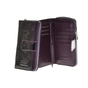 Lakierowany portfel damski z motywem kwiatowym PETERSON ZIELONY PTN PS116 (Kopia)