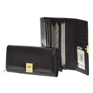 Portfel damski SKÓRZANY ROVICKY CZARNY RH-20A-1-RS