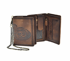 PORTFEL MĘSKI MOTOR BRĄZOWY SKÓRA NATURALNA N992C-VIN