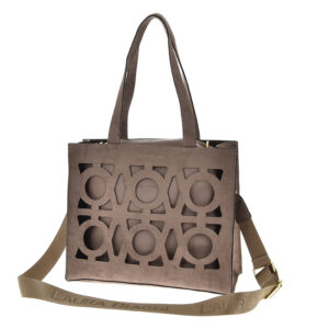 Duża torba Damska Laura Biaggi Beżowa Fango