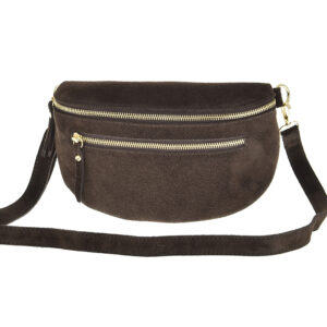 Nerka damska Borse in Pelle Brąz czekolada Skórzana Zamszowa