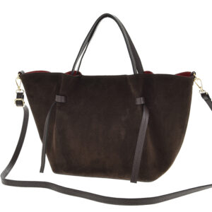 Torebka damska skóra zamszowa naturalna Choco