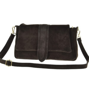 Torebka damska Brązowa skóra zamszowa Laura Biaggi