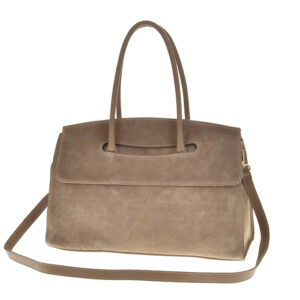 Torebka damska skórzana zamszowa Beżowa