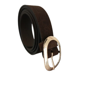 PASEK DAMSKI ZAMSZOWY SKÓRZANY BRĄZOWY 120 CM