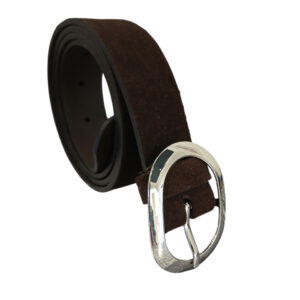 PASEK DAMSKI ZAMSZOWY SKÓRZANY BRĄZOWY 105 CM