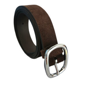 PASEK DAMSKI SKÓRA ZAMSZOWA BRĄZOWY 110 CM