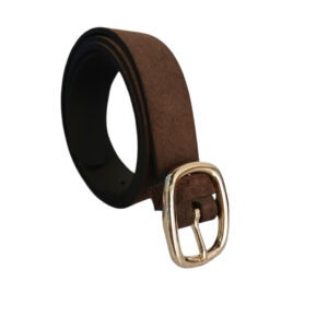 PASEK DAMSKI SKÓRA ZAMSZOWA BRĄZOWY 125 CM