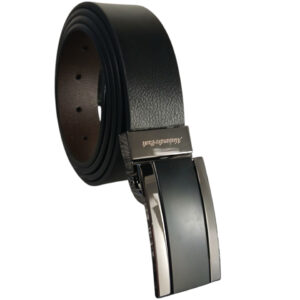 PASEK MĘSKI SKÓRZANY DWUSTRONNY CZARNY/ BRĄZOWY 125 CM