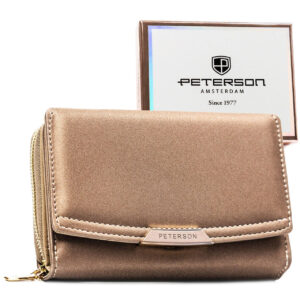 BEŻOWY PORTFEL DAMSKI PETERSON SKÓRA EKOLOGICZNA PTN001-HN6/2547