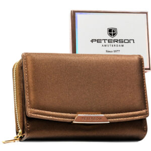 BRĄZOWY PORTFEL DAMSKI PETERSON SKÓRA EKOLOGICZNA PTN001-HN6/2523