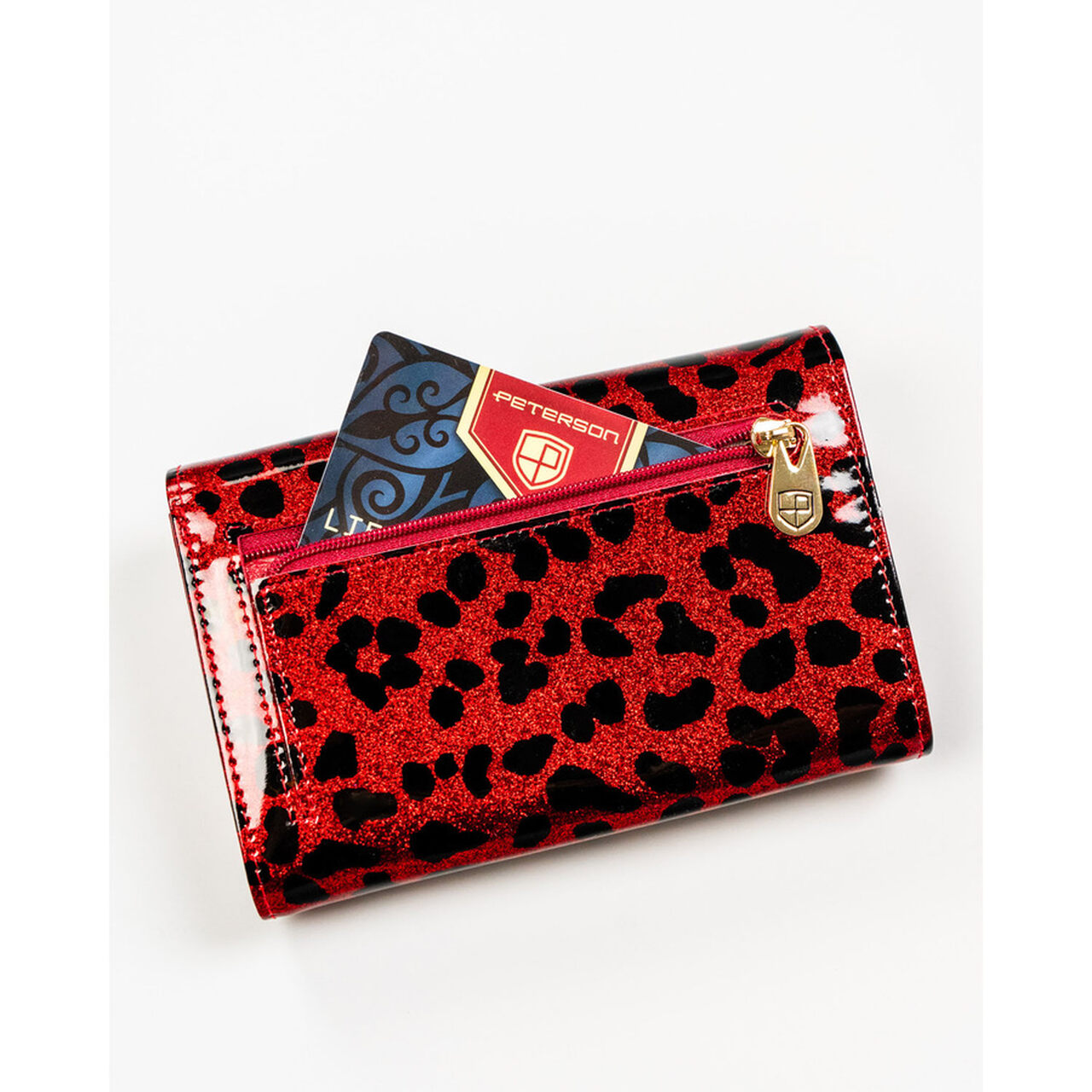 DAMSKI PORTFEL PETERSON CZERWONY SKÓRZANY PTN PS112-PDS/2197 - obrazek 4