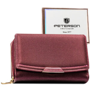 FIOLETOWY PORTFEL DAMSKI PETERSON SKÓRA EKOLOGICZNA PTN001-HN6/2530
