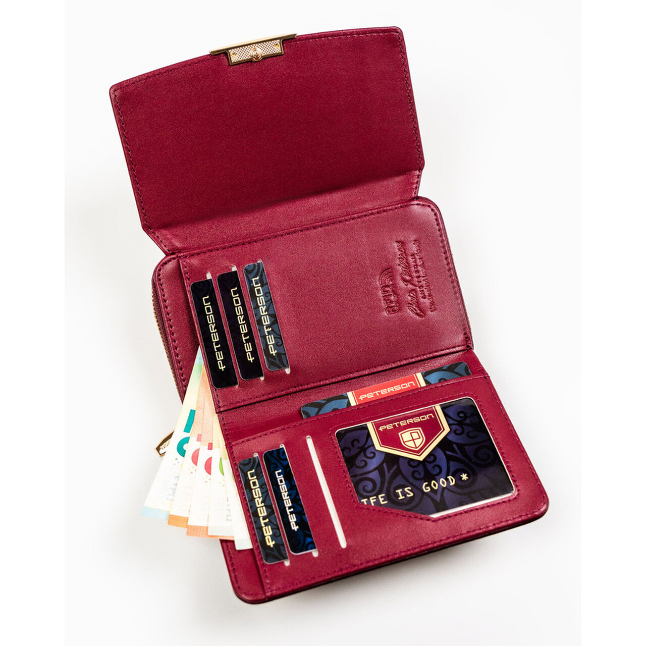 BEŻOWY PORTFEL DAMSKI PETERSON SKÓRA EKOLOGICZNA PTN001-HN6/2547 - obrazek 2