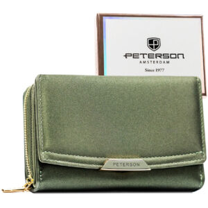 ZIELONY PORTFEL DAMSKI PETERSON SKÓRA EKOLOGICZNA PTN001-HN6/2561