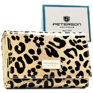 DAMSKI PORTFEL PETERSON ZŁOTY SKÓRZANY PTN PS112-PDS/2203