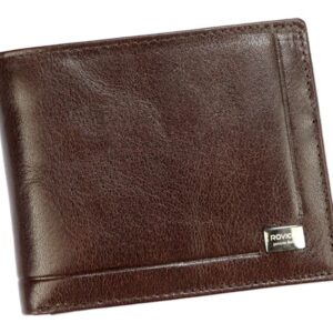 PORTFEL MĘSKI SKÓRZANY BRĄZOWY ROVICKY PC-103-BAR/1645