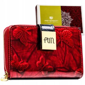 PORTFEL DAMSKI PETERSON SKÓRZANY CZERWONY PTN76115-NBF/7091